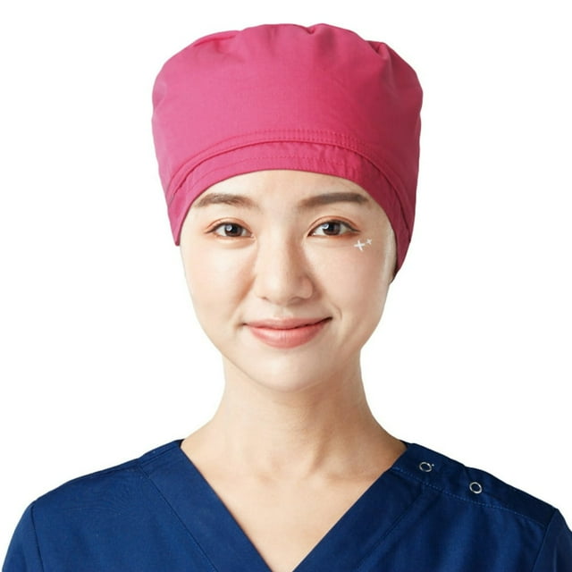 Solid Color Beautician Chef Gravida Scrub Cap Bouffant Adjustable Elastic Hat