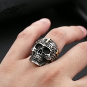 ZMY Home Stainless Steel Skull Ring with Cross Perfect for Gothic Fashion and Biker Style Jewelry (11)