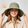 thumbnail image 5 of XIAOCHA Womens Drawcord‑Adjust Boonie Hat Solid Sun Hat Outdoor Wide‑Brim Hat,Grey, 5 of 8