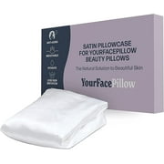 YourFacePillow Satin Pillowcase, Compatible with The YourFacePillow Beauty Pillow, Soft and Cool Satin Pillowcase with Hidden Zipper (Set of 1, White)