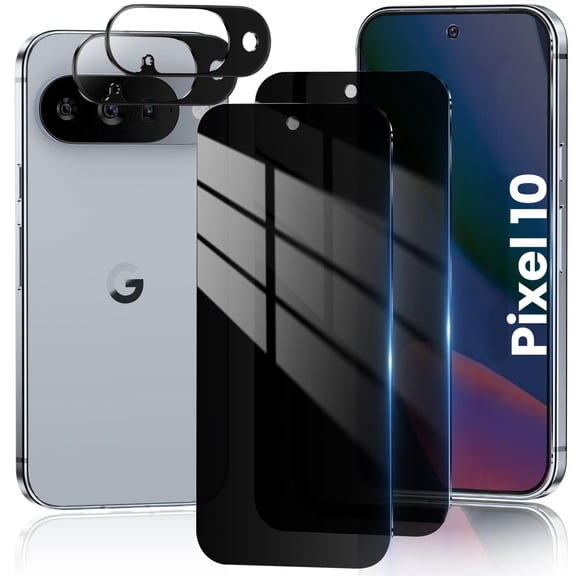 [2 2 Pack] DOCOCO Compatible with Google Pixel 10 Privacy Screen Protector with Camera Lens Protector, 9H Tempered Glass, HD Clear Case Friendly Anti-Scratch