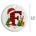 thumbnail image 3 of Adornos personalizados de árbol de Navidad con alfabeto acrílico | Decoración colgante de 26 letras • Colgante navideño • Acento de gorro rojo de Papá Noel • Decoración personalizada personalizada, 3 of 6