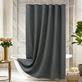 thumbnail image 3 of Inosoo Waffle Textured Shower Curtain, 72"x72" Heavy Duty Fabric Shower Curtains for Bathroom, Luxury Weighted Polyester Cloth Bath Curtain for Hotel, Charcoal Gray, 3 of 15