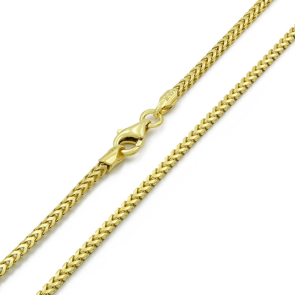 Gold Chain 14k Gold Vermeil Franco Chain 24in 2mm .925 Italy Stamped