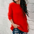 thumbnail image 5 of Oversized Tops for Women on Clearance Women's Lightweight Pullover Long Sleeve Casual T-Shirt Loose Fuzzy Sweater Fashion Fleece Basic Knit Tops Womens Fitted Tops New Red 4XL, 5 of 5