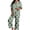 Dark Green, variant on Pajamas for Women Set, Soft Christmas 2 Piece Loungewear, Lightweight Button Down Short Sleeve Top, Breathable Festive Print, Comfy Relaxed Fit Holiday Sleep Pants