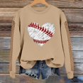 thumbnail image 2 of BODOAO Baseball Sweatshirt for Womens 2025 Spring Baseball Print Crew Neck Loose Top Hoodie Long Sleeve Comfy Baseball Shirts Softball Crewneck Graphic Pullover Top 2025 Fall Sweatshirts Khaki Xl, 2 of 4