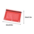 thumbnail image 3 of JeashCHAT 5 Pcs Pencil Pouches for 3 Ring Binder, 3-Holes Zipper Pencil Pouches, Pencil Case with Clear Window, Pencil Bag with 3 Reinforced Grommets College Office Supplies, Red, 3 of 3