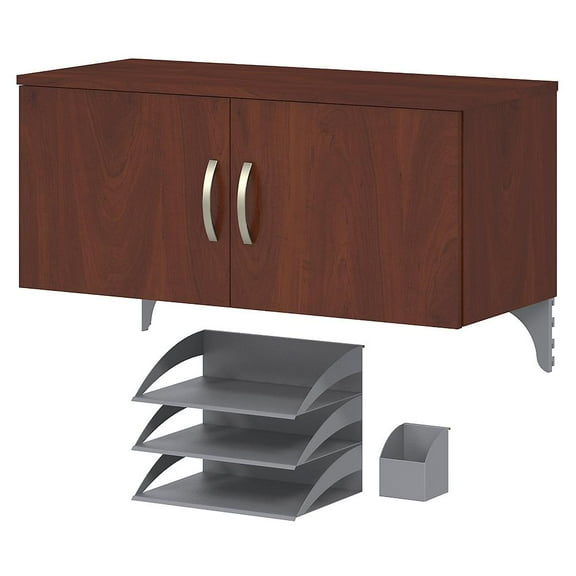 Bush Business Furniture Office in an Hour Storage Cabinet with Accessories in Hansen Cherry