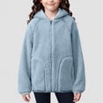 thumbnail image 2 of Staki Girls' Outerwear Jackets Kids Soft Fleece Zip up Hoodie with Pockets 5-14Y(Black,11-12 Years), 2 of 8