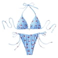 thumbnail image 2 of QUNYINEY Womens Bikini Set Triangle Cherry Halter 2 Piece High Waisted Bathing Swim Suits Tie Side Push Up Womn Swimsuit Sets, 2 of 6