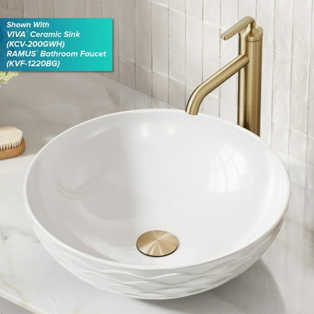 

KRAUS Bathroom Sink Pop-Up Drain with Extended Thread in Brushed Gold