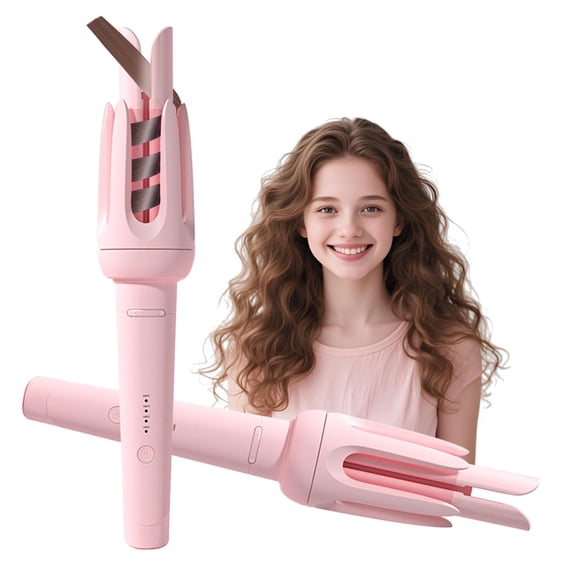 1.25 Inch Automatic Curling Iron with Fast Heating, 3 Temperature Settings and LED Display, 60-Minute Auto Shut-Off, Anti-Scald and Anti-Tangle Rotating Curling Wand for Hairstyling