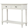 thumbnail image 2 of Vintage White 2 Drawer Storage Console Table, Entryway Table with Storage Shelves, Small Sofa Table for Living Room, Couch, Hallway, Foyer, Kitchen Counter, 2 of 9