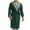 Green-a, variant on Mens Bathrobe Male Solid Patchwork Hooded Robe Drawstring Three Quarter Sleeve Pajamas Men Robe Grey XXL
