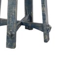 thumbnail image 4 of Rena Side End Table- 24 Inch Round Top- Rustic Distressed Blue Wood, 4 of 5