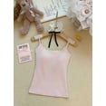thumbnail image 4 of HAYIMI Women Seamless Camisole With Lace Spaghetti Strap Built In Bra Comfortable Soft Stretch Tank Tops Summer Round Neck Solid Color Sleeveless Vacation Vests, 4 of 4