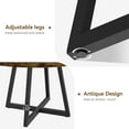 thumbnail image 5 of 47-Inch Round Dining Table, Industrial Wooden Kitchen Table for 4-6, Rustic Dinner Table with Metal Base and Adjustable Pads, Brown(Only Table), 5 of 7