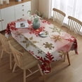 thumbnail image 2 of Rectangle Table Cover Red Snowflake Merry Christmas Tablecloth,Modern Washable Table Covers for Picnic Gathering Halloween Fall Thanksgiving Christmas, 2 of 5