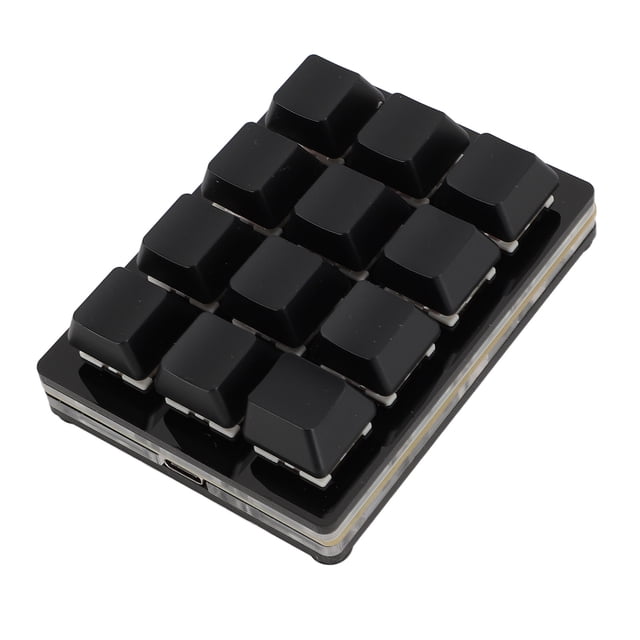 Clavier Mécanique de Jeu 12 Touches, Clavier Mécanique Programmable à une Main, Clavier Macro RGB Filaire USB et Échangeable à Chaud, Plug and Play Multifonctionnel, Interrupteur Rouge