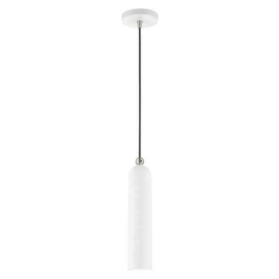 46751-03 Livex Lighting Ardmore - 1 Light Pendant in Mid Century Modern Style - 5.13 Inches wide by 16.5 Inches high-White Finish    -Traditional