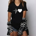 thumbnail image 2 of T-Shirt à Manches Courtes Ample pour Femmes Imprimé Cœur Décontracté Chic Col Rond Quotidien T-Shirts de la Saint-Valentin Mode T-Shirt Ample à Manches Courtes Imprimé Cœur Décontracté Col Rond B TTG, 2 of 7