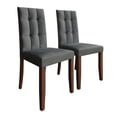 thumbnail image 2 of Castle Place Elegant Button Tufted Velvet Upholstered Dining Chairs, Light Grey, Set of 2, 2 of 9