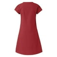 thumbnail image 3 of Pntutb Dresses for Women Summer Style V-Neck Print Dress Short Sleeve Ladies Dress, 3 of 4