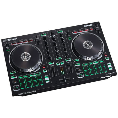 Roland DJ-202 2 Channel 4 Deck Portable Serato Intro DJ Lite Controller, (Best 4 Deck Dj Controller)