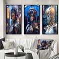 thumbnail image 1 of Designart "Futuristic Cyberpunk Goddess Portrait II" Cyberpunk Woman Framed Wall Art Set Of 3 - Blue Woman Cyberpunk Frame Gallery Wall Set For Home Decor, 1 of 6