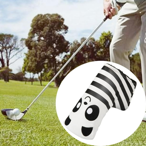 Cubierta de cabeza de madera para palo de golf con etiquetas de número intercambiables Estilo de dibujos animados 1 pieza para putter híbrido de calle Cubierta de putter blanco Baoblaze Cubierta de la cabeza del club de golf