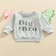 thumbnail image 2 of Infant Baby Boy Girl Fall Winter Clothes Letter Print Long Sleeve Pullover Sweatshirt Sweater Tops Big Bro 3-4 Years, 2 of 7