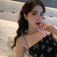 thumbnail image 3 of GKNET Butterfly Necklace Women's Collarbone Chain Full Of Diamonds Tassel Choker WY4-03, 3 of 9