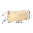 thumbnail image 3 of Gosuguu Cloth Pencil Pouch Versatile Makeup Brush Bag Travel Organizer Case Yellow, 3 of 7