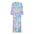 thumbnail image 5 of Puntoco Conjunto de pijama capris de manga larga con cuello redondo y estampado de dos piezas para mujer Puntoco Puntoco-8218, 5 of 5