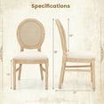 thumbnail image 3 of Gymax Dining Chairs Set of 2 French Style Kitchen Chair w/ Hand-Woven Rattan Backrest, 3 of 9