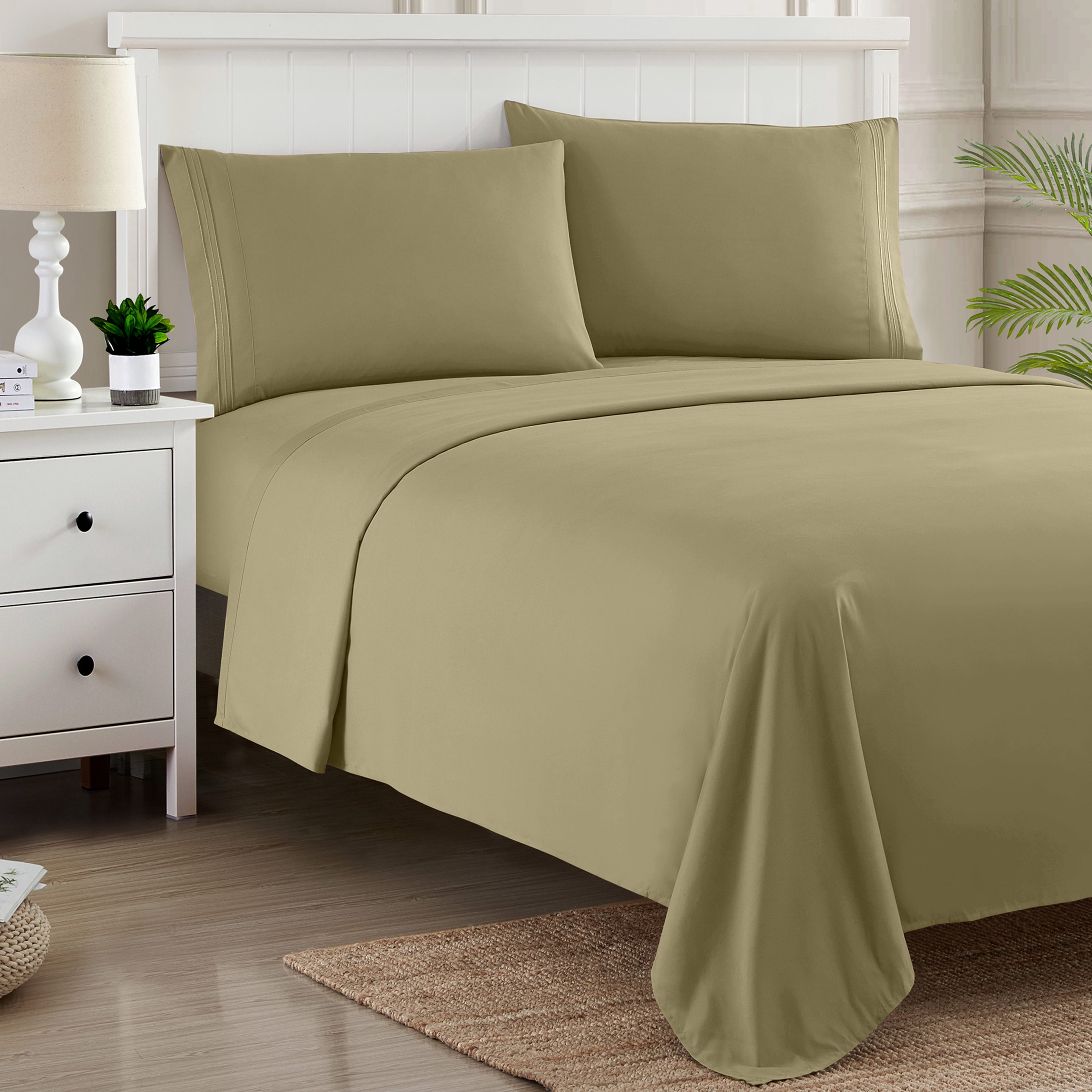Sweet Home Collection 1800 Series Bed Sheets - Extra Soft Microfiber Deep Pocket Sheet Set - Sage, Twin XL