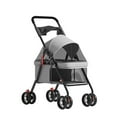 thumbnail image 2 of TidBay 4 Wheels Dog Cat Stroller, Outdoor Travel Pet Folding Stroller, Dog Cat Cage Stroller with Cup Holder, Breathable and Visible Mesh for Small Dog, 2 of 6