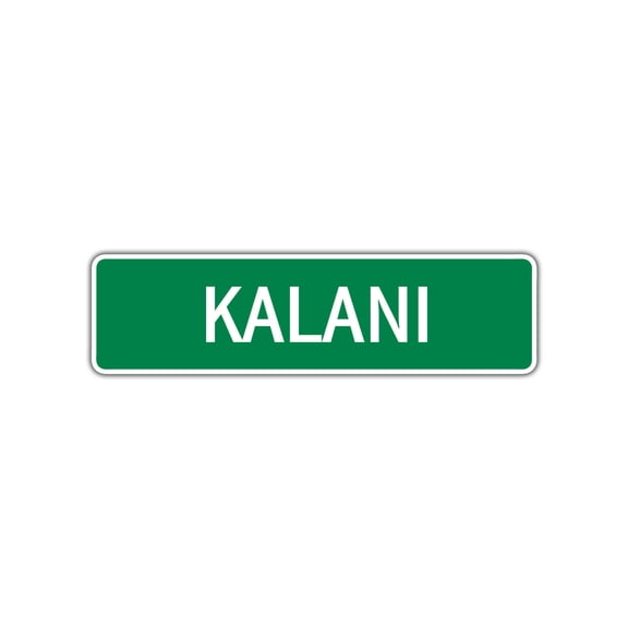 Kalani Girls Children Name Wall Plaque Decoration Letter Printed Label Indoor Outdoor Unique Aluminum Metal Sign 4"x13.5"