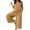 t60#Yellow, variant on Axiiglly Jumpsuits for Women V Neck Adjustable Waist Slim Flowy Boho Rompers Cotton Linen Plus Size Summer Lounge Beach One Piece Overalls, S-3XL