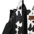 thumbnail image 6 of Wrangler Cow Print Tote Bag for Women Western Purse Boho Top Handle Satchel Handbag with Signature Strap, Cow-Black, 6 of 8