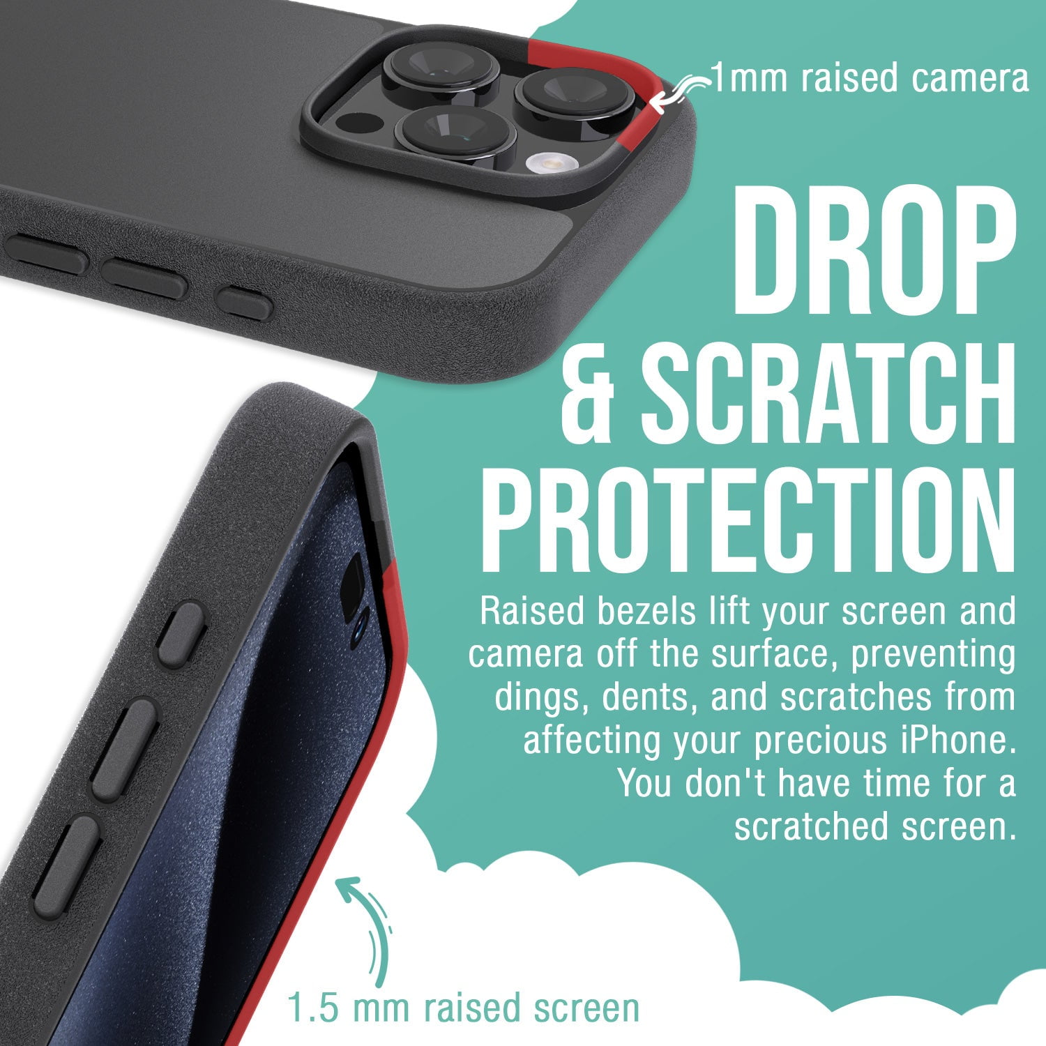 Smartish® iPhone 16 Pro Magnetic Case - Gripmunk Compatible with MagSafe [Lightweight + Protective] Slim & Thin Grip Cover with Microfiber Lining for Apple iPhone 16 Pro - Black Tie Affair