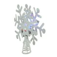 thumbnail image 2 of Northlight 12" Lighted White Snowflake Christmas Tree Topper - Multicolor Lights, 2 of 6