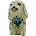 thumbnail image 2 of Polish Pottery 3¾-inch Dog Figurine (Blue Pansy Theme) Hand Painted in Boleslawiec, Poland + Certificate of Authenticity, 2 of 6