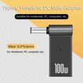 thumbnail image 4 of Convertidor PD 100W PC USB tipo C a CC para enchufes de alimentación Lenovo/HP/DELL, 4 of 6