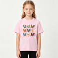 thumbnail image 2 of Colorful Rooster Seamless Girls Graphic Tee, Cute Folk Art Farm 100% Cotton Kids Short Sleeve T-Shirt, 2 of 5
