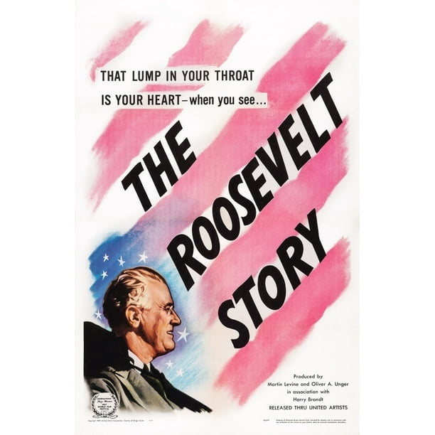 The Roosevelt Story Us Poster Art Theodore Roosevelt 1947 Movie Poster