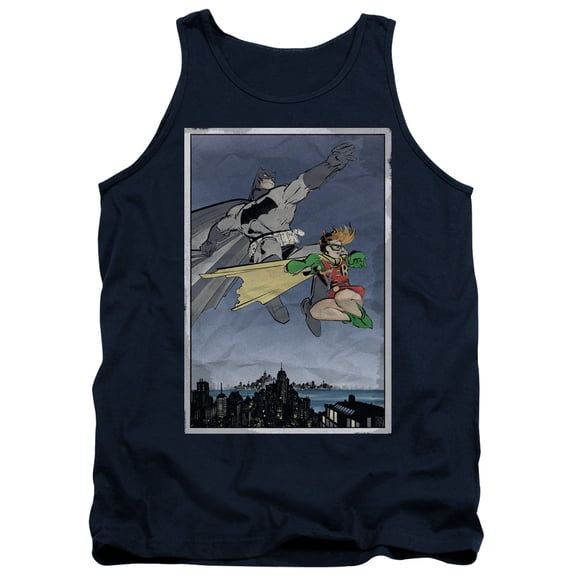 Batman Dkr Duo Adult Tank Top Navy