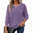 thumbnail image 6 of Bxsruta Womens Sweaters Scalloped Neck Long Sleeve Ribbed Knit Pullover Casual Tops, 6 of 8