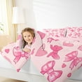 thumbnail image 4 of Manfei Cute Bowtie Bedding Comforter Set,3D Heart Pattern Twin Comforter Sets,Princess Bow Knot Bedding Set For Girls,Microfiber Bedroom Decor Reversible,2 Pieces, 4 of 8